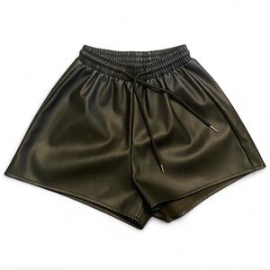 Black Faux Leather Shorts
